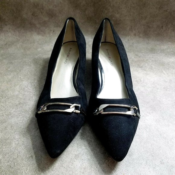 Bandolino Womens Yorinna  Size 9.5 Black Slip On Pointed Toe Low Wedge Heels - Picture 2 of 10
